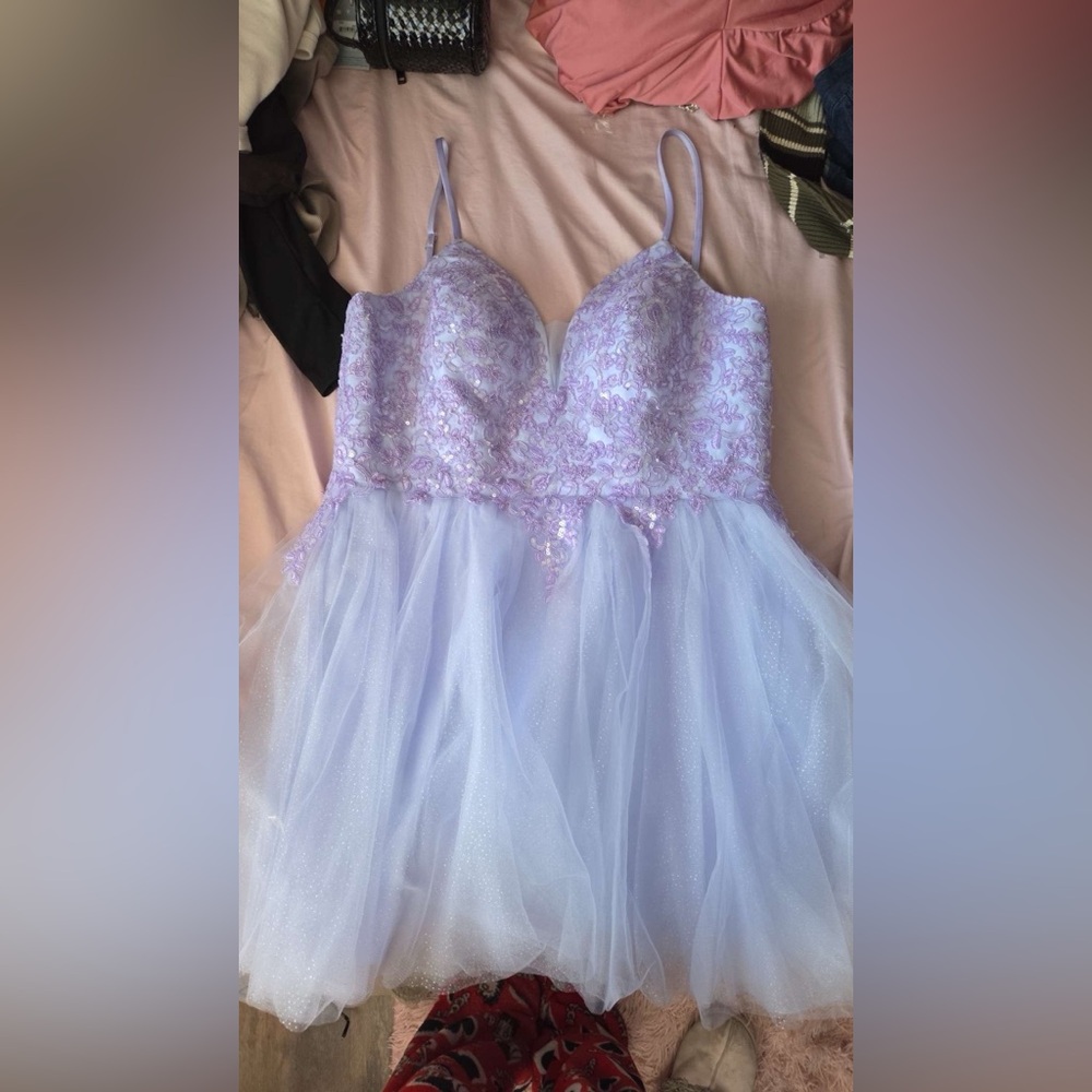 Lavender Sequin Embellished Dress